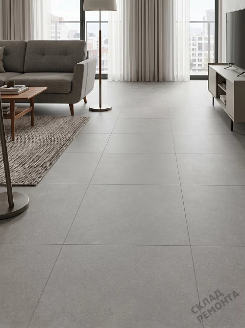 Фото Керамогранит матовый Alma Ceramica Бонд GFU6060BND70R серый 600*600*8,5 – купить в Рубцовске: цена, описание, фото. Интернет-магазин 1