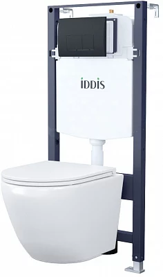 Унитаз с инсталляцией комплект с кнопкой Iddis Basic BASBQ02i73 безободковый