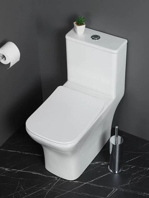 Фото Унитаз моноблок BelBagno Neon BB8617CPR-MN/SC безободковый купить в Рубцовске: цена, описание, фото. Интернет-магазин 1