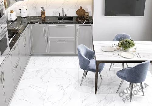 Фото Керамогранит лаппатированный Alma Ceramica Невада GFU6060NVD07L белый 600*600*9 – купить в Рубцовске: цена, описание, фото. Интернет-магазин 5