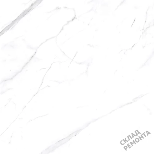 Фото Керамогранит матовый Steppe Ceramics Statuario White белый 600*600*9,5 – купить в Рубцовске: цена, описание, фото. Интернет-магазин 1
