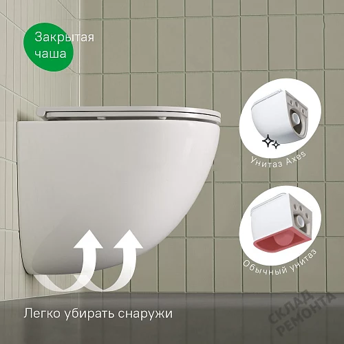 Фото Унитаз подвесной Iddis Axes AXERDSEI25 безободковый купить в Рубцовске: цена, описание, фото. Интернет-магазин 4
